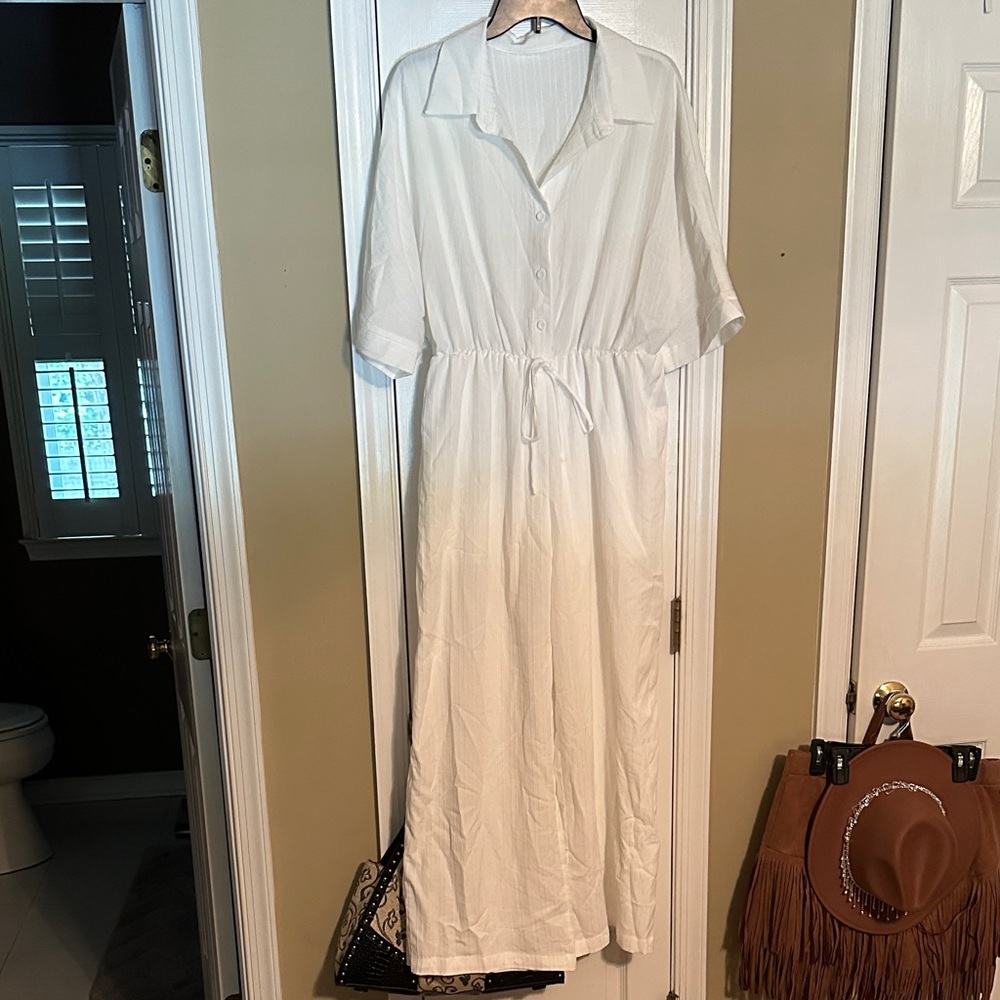 SHEIN White Button-Up Jumpsuit